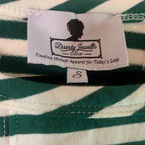 Dainty Jewells Green and White Dress